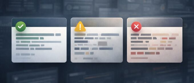 Panel comparativo de respuestas de inteligencia artificial con indicadores de verificación, duda y error, representando las alucinaciones en LLMs